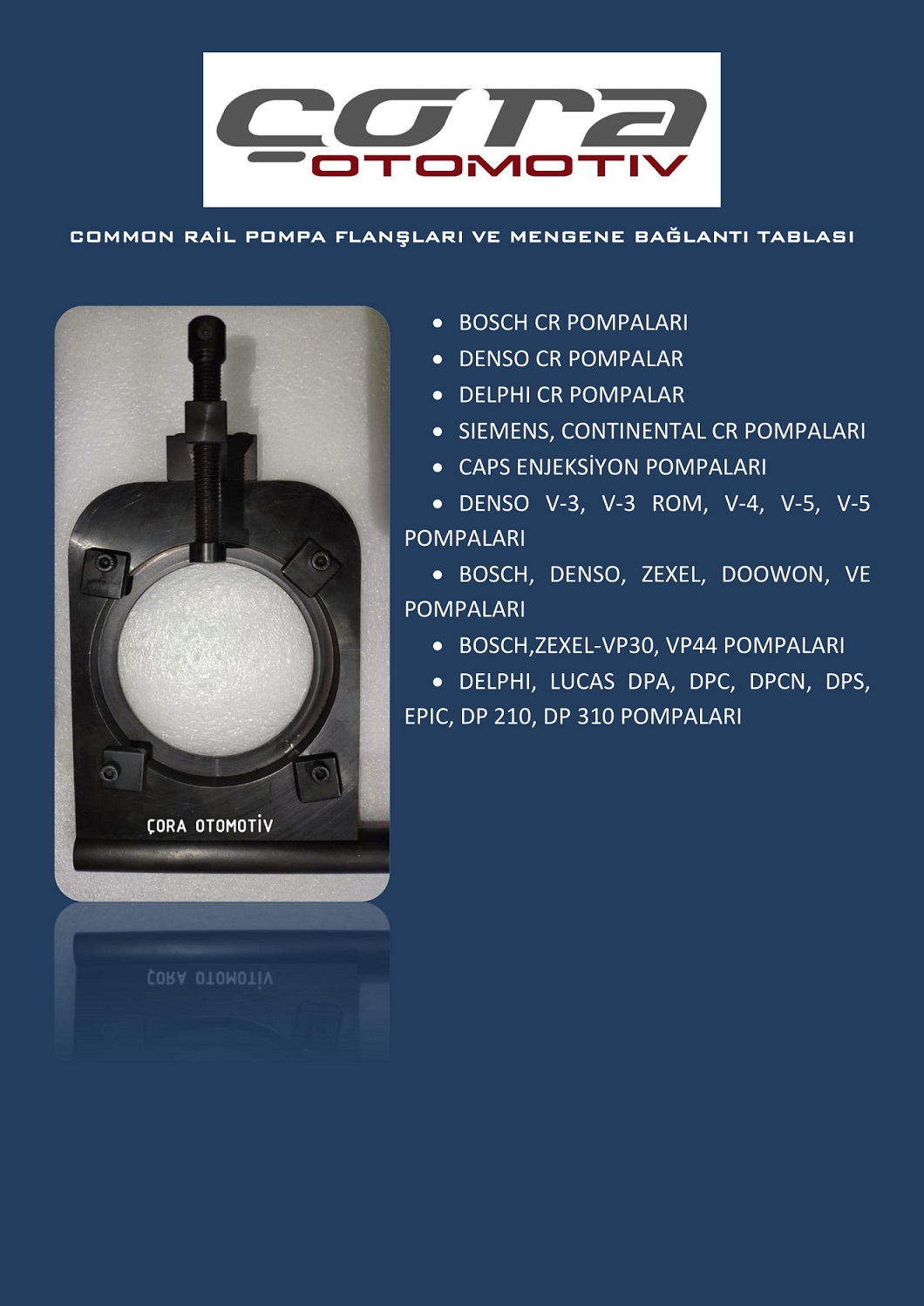 COMMON RAİL POMPA FLANŞLARI VE MENGENE BAĞLANTI TABLASI-1